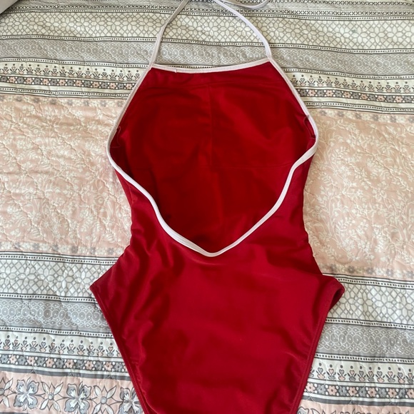 Deep red full piece swimsuit with stunning back cut-out❤️ - Picture 2 of 2